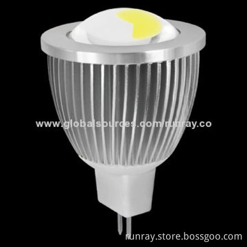 5W MR16 LED Spotlight, DC12V Epistar COB Chip, 2-year Warranty, CE/RoHS Mark, Dimmable Optional